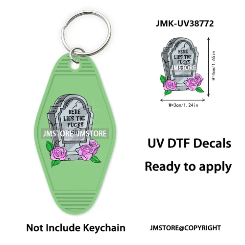 Fall Halloween Quotes Spooky Boo UV DTF Motel Keychain Decal Ready To Ship Durable Transfer Stickers Prints For Hotel Keychain