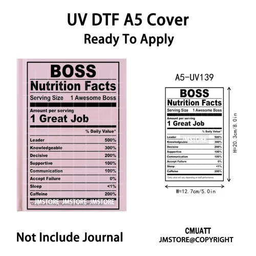 Black Mom Dad Family Nutrition Facts A5 Notebook UV DTF Wrap Ready To Apply Waterproof Transfer Sticker Decals For Journal Cover