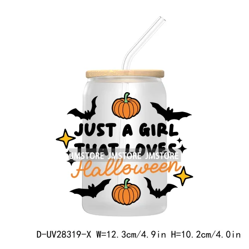 Spooky Ghost Boo Halloween Tis The Season UV DTF Transfer Stickers Decals For Libbey Cold Cup Mugs Tumbler Waterproof Book Ghoul