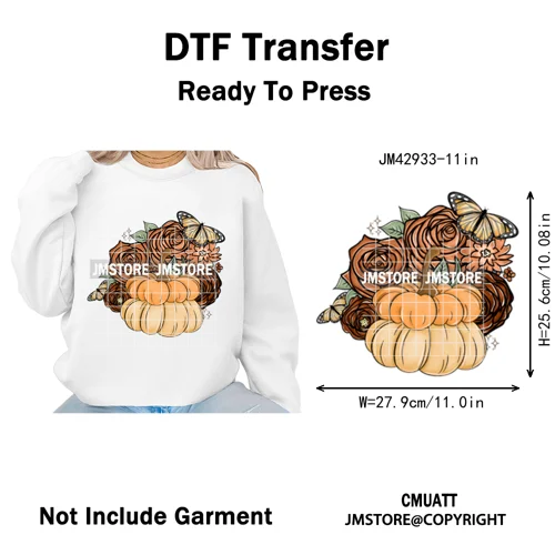 Horror Characters Halloween Spooky Cartoon Friends Scary Pumpkin Iron on DTF Transfers Stickers Ready to Press for Sweatshirts