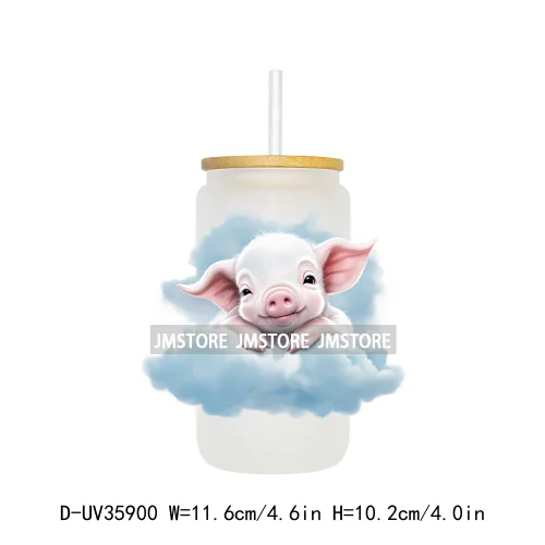 Dreamy Sleeping Baby Animals UV Sticker Decals For Libbey Cold Cups Mugs Tumbler Transfer Stickers Waterproof Top Quality Prints
