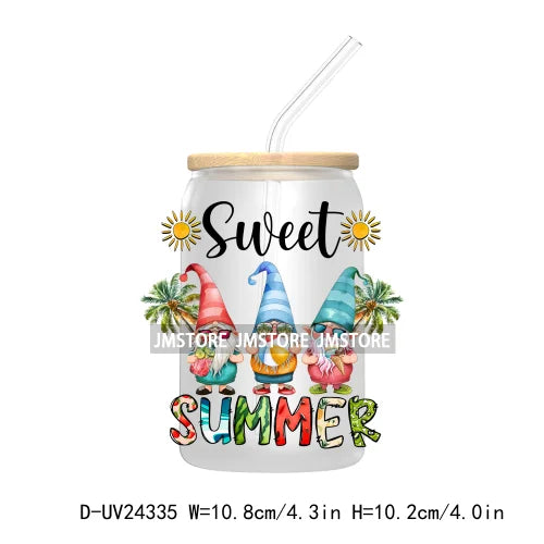 Sweet Summer Time UV DTF Transfer Sticker Decals For Libbey Glass Cold Cups Mugs Tumbler Custom Waterproof DIY Labels Watermelon