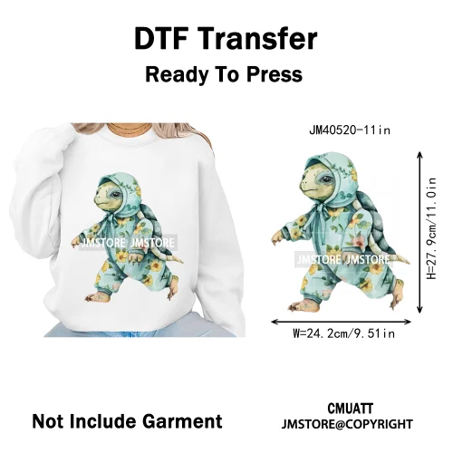 Cute Nursery Sleepy Baby Safari Jungle Animals in Pajamas Love Iron on DTF Washable Transfers Sticker Ready to Press for Clothes