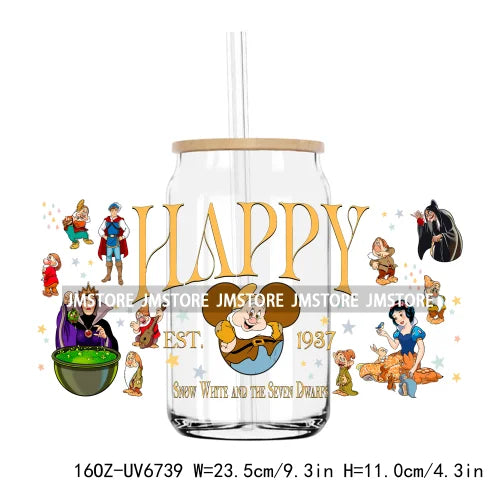 Cartoon Movie Character Best Friends UV DTF Sticker For 16OZ Libbey Glass Cup Can Wrap Transfer Stickers Custom Labels DIY Logo