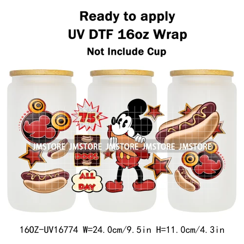 Cartoon Soft Drink Dessert UV DTF Stickers Ready To Transfer Cup Wrap Custom Labels DIY Craft For Libbey Can Glass Tumblers Mugs