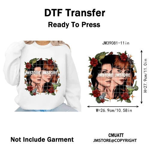 Ghoul Mum Witchy Halloween Horror Killer Movie Character Iron on DTF Washable Transfer Stickers Ready to Press for T-shirts Bags