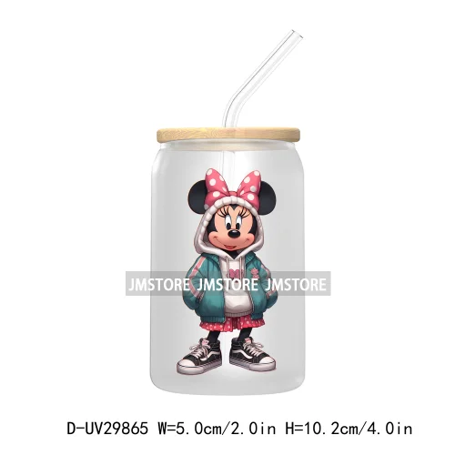 Streetwear Mouse Girl Boy UV DTF Transfer Stickers Decals For Libbey Cold Cups Mugs Tumbler Waterproof Labels Cartoon Characters