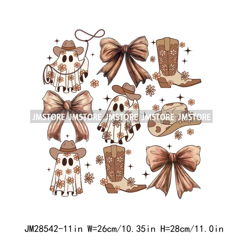 Howdy Western Boots Hat Fall Season Cowhide Leopard Pumpkin Coquette Bow Iron On DTF Transfer Sticker Ready To Press For Clothes