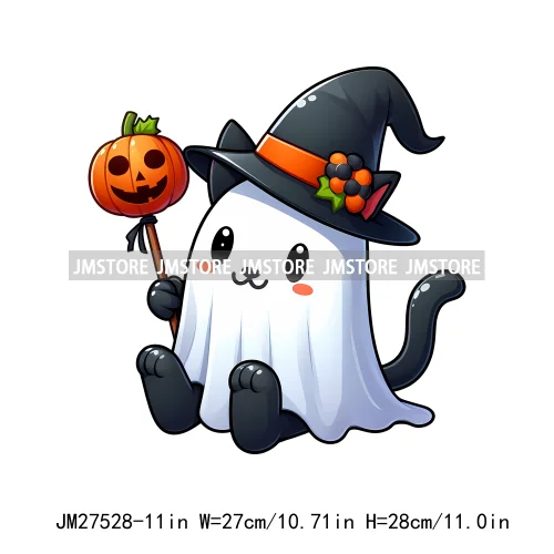 Cute Boo Howdy Floral Ghouls Animal Pumpkin Halloween Decal Logos DTF Iron On Transfers Stickers Ready To Press For T-shirts