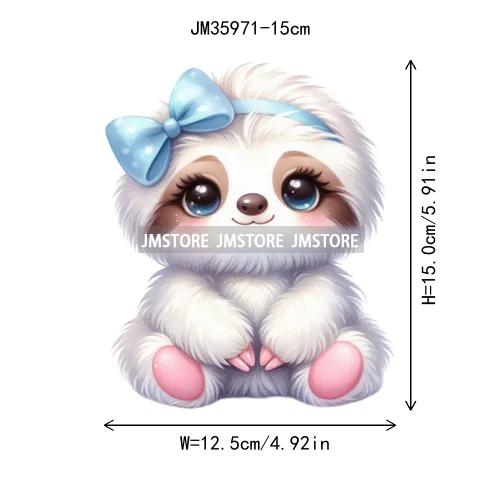 15cm 5.9in Creative Bow Sheep Tiger Animal Iron On Heat Transfer Sticker For Clothes Printed Thermal Washable T-Shirt Applique