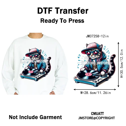 12in Graffiti Streetwear Beasts Cartoon Animals Hip Hop Quotes Iron on DTF Heat Transfers Stickers Ready to Press for Hoodies