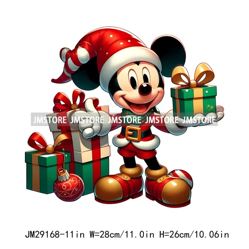 Special Delivery Characters Cartoon Santa Claus Christmas Gift Iron On DTF Transfers Stickers Ready To Press For Clothes