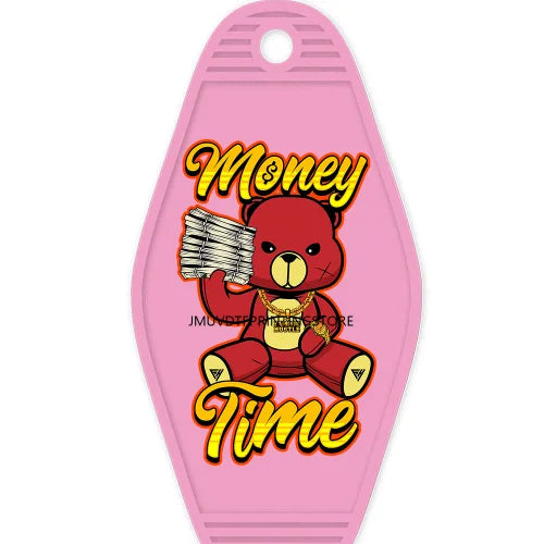 Heartless Teddy Bear High Quality WaterProof UV DTF Sticker For Motel Hotel Keychain Hustle Hard Money Bears