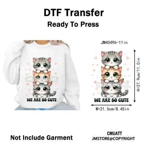 Funny Animal Snarky Inspire Quotes Dog Cat Sarcastic Saying Iron on DTF Washable Transfers Stickers Ready to Press for Clothes