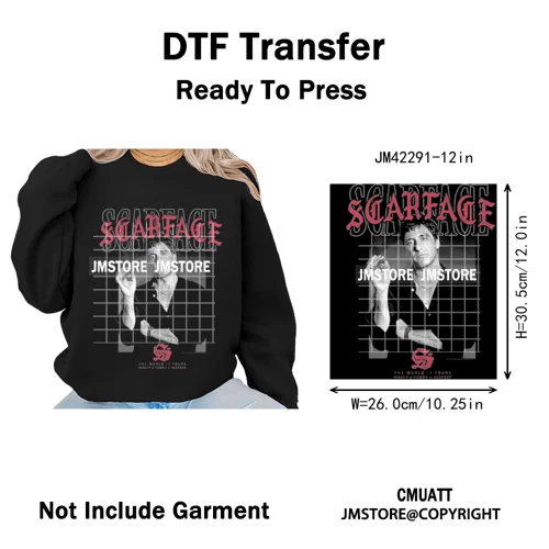 Cool Halftone Horror Killer Characters Scary Halloween Vibes Iron on DTF Washable Transfers Stickers Ready to Press for Clothes