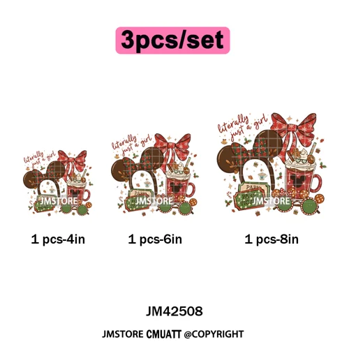 Ho Ho Ho Christmas Coquette Gifts Santa Cartoon Characters Iron on DTF Washable Transfers Stickers Ready to Press for Clothing