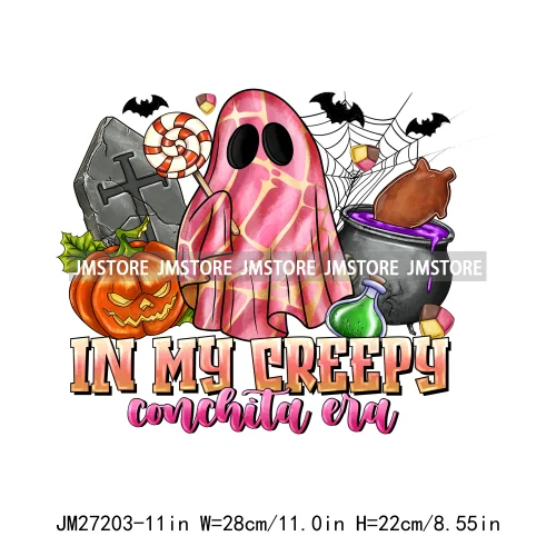 Spanish Espooky Vibes Latina Pantasmas Mexican Halloween Conchas Cucuys Aqui Espantan DTF Iron On Transfers Stickers For Hoodies