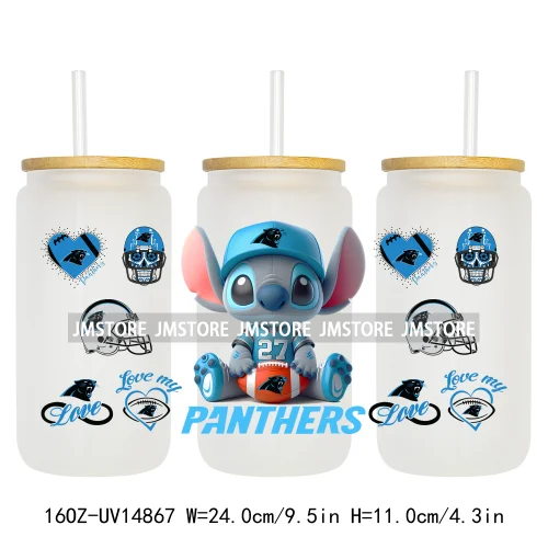 Cute Cartoon Sport Team Game Day 16OZ UV DTF Cup Wraps Ready To Apply Waterproof Transfer Stickers For Libbey Glass Can Tumbler