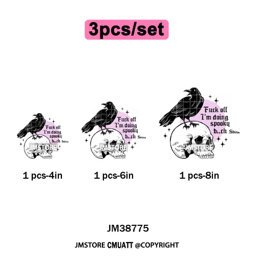 New Sarcastic Halloween Snarky Inspire Quotes Printing Iron on DTF Washable Transfers Stickers Ready to Press for Clothing Bags