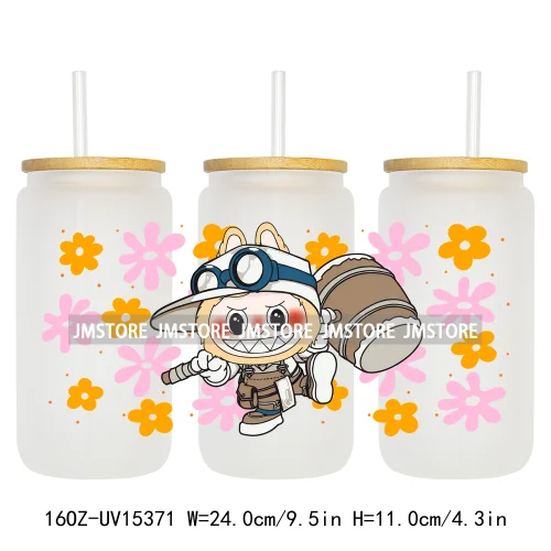 Funny Cartoon Characters Doll Friends 16OZ UV DTF Cup Wraps Ready To Apply Custom Transfer Stickers For Libbey Glass Can Tumbler
