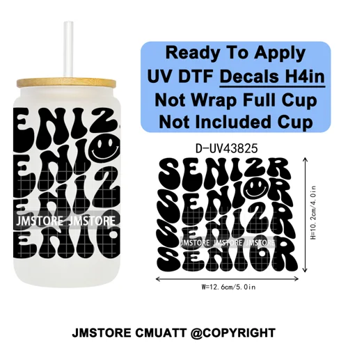 Graduation Crew 2026 Senior UV DTF Transfer Stickers Decals Ready To Apply Good Quality Prints For Libbey Cold Cup Mug Bottle