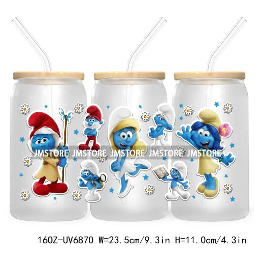 Cartoon Mouse Princess Friends 16OZ UV DTF Cup Wrap Transfers Stickers For Libbey Glass Can Cups Tumbler Waterproof Craft