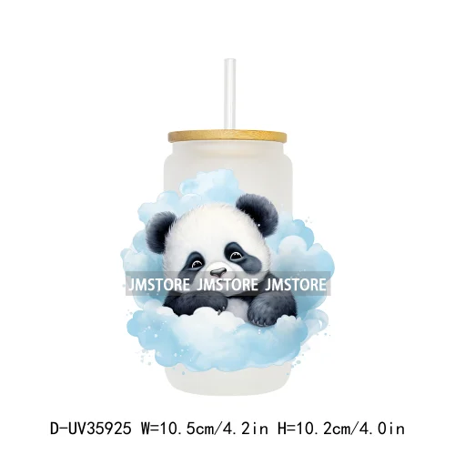 Dreamy Sleeping Baby Animals UV Sticker Decals For Libbey Cold Cups Mugs Tumbler Transfer Stickers Waterproof Top Quality Prints