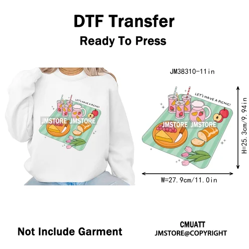 Cute Summer Book Picnic Kindle Club Beach Reading Bookish Vacation Iron on DTF Transfer Stickers Ready to Press for Clothes Bags