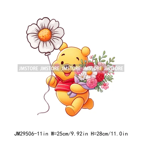 Happy Valentine's Day Cartoon Character Mouse Animal Cupid Love Heart DTF Iron On Transfers Stickers Ready To Press For T-shirts