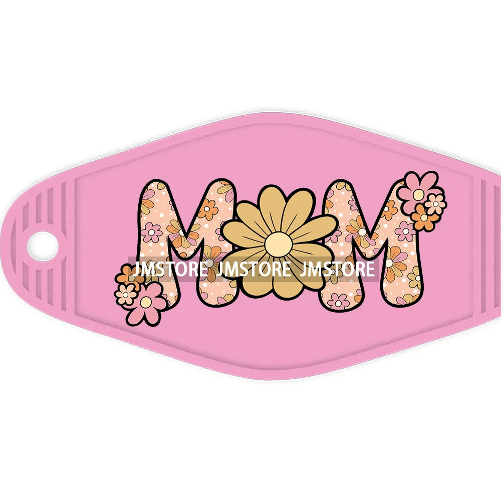 Leopard Cat Mom Paw Mother's Day High Quality WaterProof UV DTF Sticker For Motel Hotel Keychain Baseball Mama Labels DIY Logo