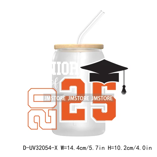 Coquette Bow Senior 2025 Western Grad Squad UV DTF Transfer Stickers Decals For Libbey Cold Cups Mugs Tumbler Waterproof Logo