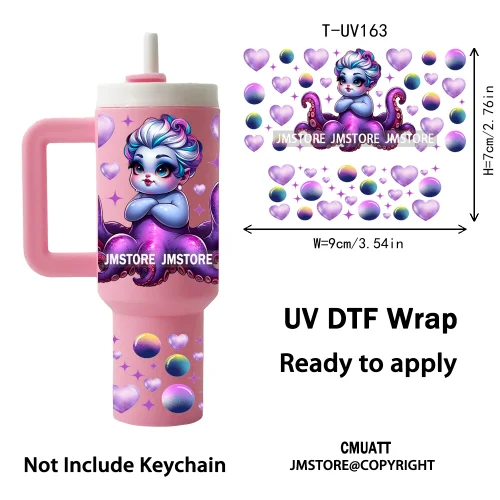 Baby Princess Cartoon Couple Custom UV DTF Stickers Print Tumbler Wraps Ready to Transfer Waterproof For Mini Tumbler Keychain