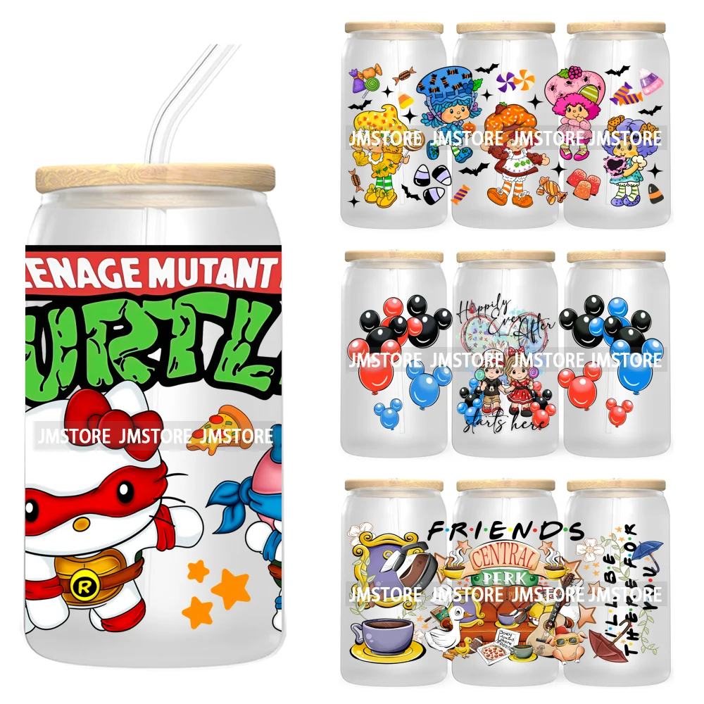 Miniso Cartoon Character Monster Doll 16OZ UV DTF Cup Wraps Ready To Apply Waterproof Transfer Stickers For Libbey Glass Can Mug