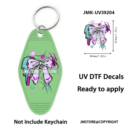 Horror Pumpkin Halloween Cartoon UV DTF Motel Keychain Decal Ready To Ship Durable Transfer Stickers Prints For Hotel Keychain