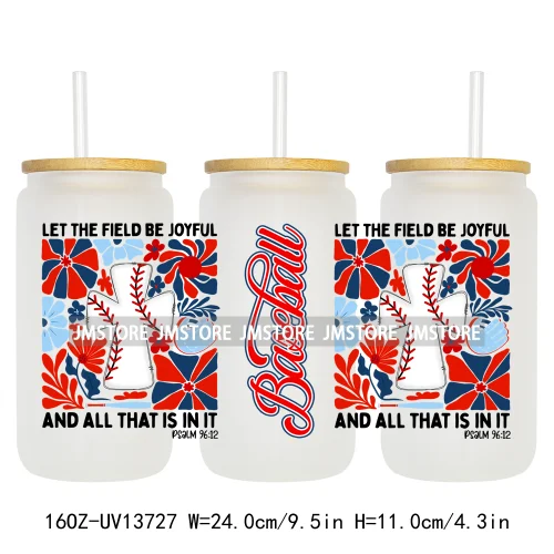Coquette Baseball Mama Game Day 16OZ UV DTF Cup Wraps Ready To Apply Waterproof Transfer Stickers For Libbey Glass Can Tumbler