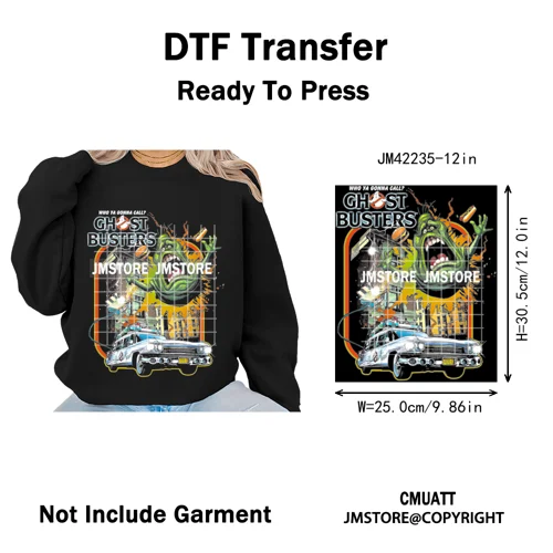 Funny Halftone Movie Series Killer Halloween Spooky Season Iron on DTF Washable Transfers Stickers Ready to Press for T-shirts