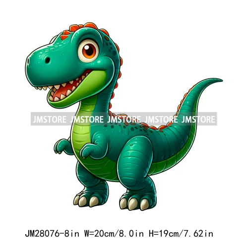 Colorful Dinosaur Baby Animal Thermal Printing Iron On DTF Transfer Stickers Ready To Press For Clothes