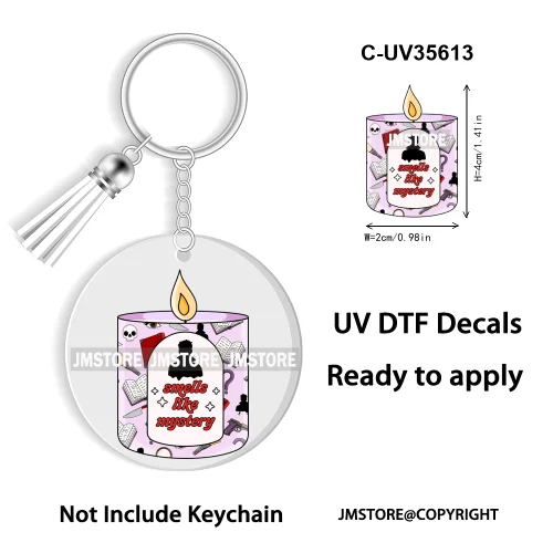 Spicy Books Positive Quotes Romance Book Club WaterProof Logo Ready To Apply UV DTF Stickers For Round Circle Keychain Keyring