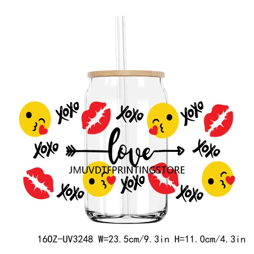 Love Like Jesus Christian Valentine's Day UV DTF Sticker For 16OZ Libbey Glass Cup Can Wrap Transfer Sticker Custom DIY Logo