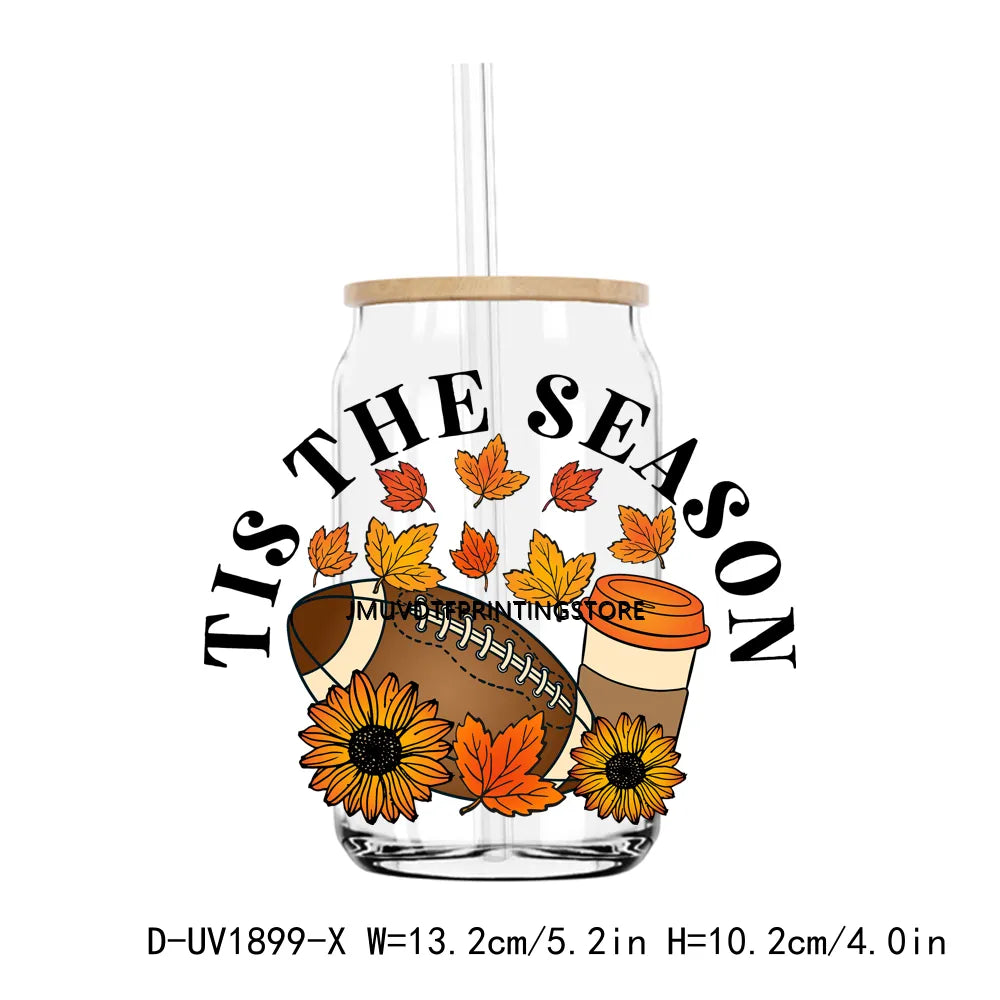 Cozy Pumpkin Sesaon Fall Vibes Leaves UV DTF Transfers Stickers Decals For Libbey Cold Cups Mugs Tumbler Waterproof DIY Craft