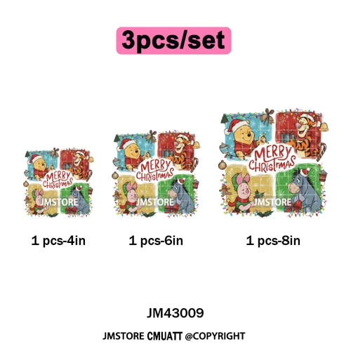 Girly Coquette Merry Christmas Ginger Cartoon Cozy Jolly Season Iron on DTF Heat Transfers Stickers Ready to Press for Clothing