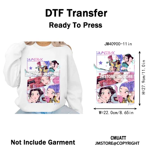 Kpop Movie Style Soda Pop Demon Inspired Movie Girl Dinner Iron on DTF Washable Transfers Stickers Ready to Press for Hoodies