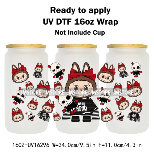 Laboo Cute Cartoon Monsters Soda Coquette UV DTF Stickers Ready To Transfer Cup Wrap Custom Labels For Libbey Can Glass Tumbler