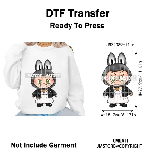 Horror Movie Character Cartoon Dolls Halloween Printing Iron on DTF Washable Transfers Stickers Ready to Press for Clothes Bags