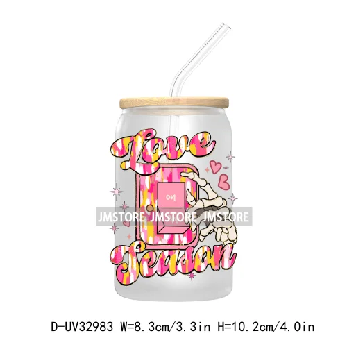 Coquette Valentine Heart Love XOXO Valentine's Day UV DTF Transfer Stickers Decals For Libbey Cold Cups Mugs Tumbler Waterproof