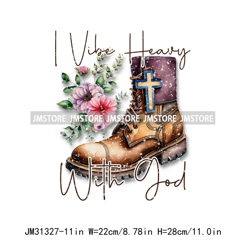 Floral Religious Sayings God Bible Verse Blessed Faith Inspirational Iron On DTF Transfers Stickers Ready To Press For Hoodies