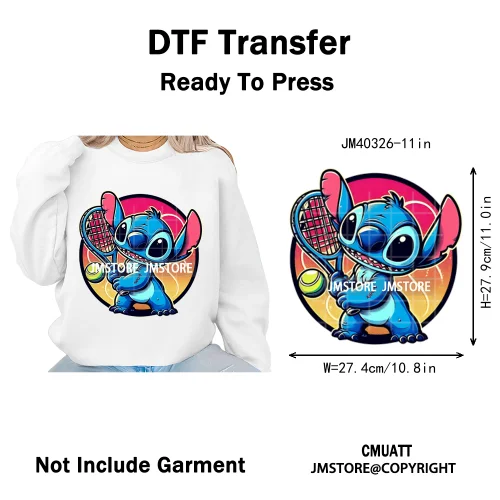 Funny Cartoon Playing Kids Love Character Thermal Printing Iron on DTF Washable Transfers Stickers Ready to Press for T-shirts