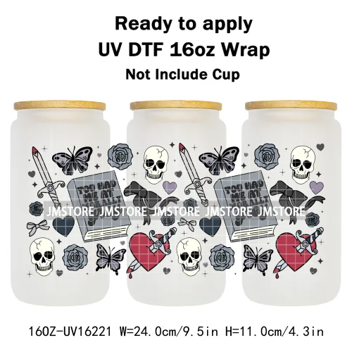Books Coffee Coquette Fruits Girly 16OZ UV DTF Cup Wrap Ready To Apply Waterproof Transfer Stickers For Libbey Glass Can Tumbler