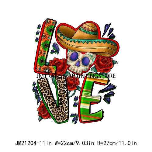 Let's Fiesta Love Mexico Cinco De Mayo La Mama Chingona Design Decals Mamacita Pinata Gnomizes DTF Transfer Stickers For T-shirt