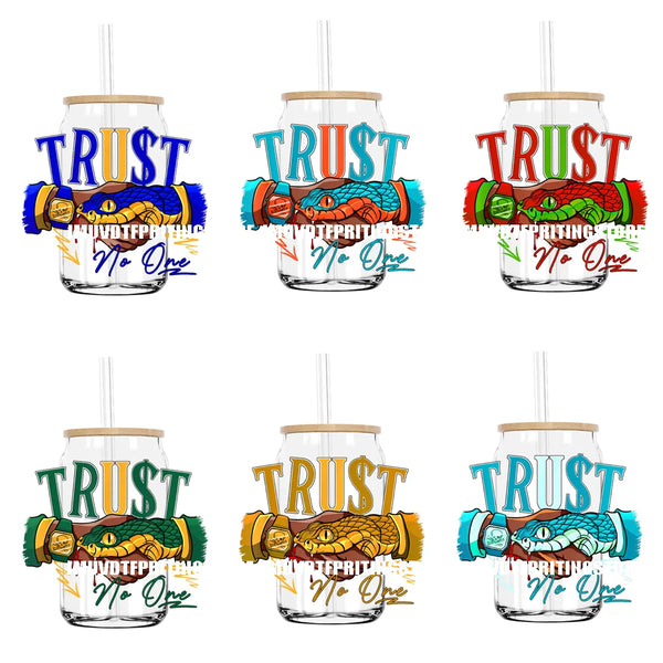 Snack Trust No One UV DTF Transfers Stickers Decals For Libbey Cold Cups Mugs Tumbler Waterproof DIY Logo Hip Pop